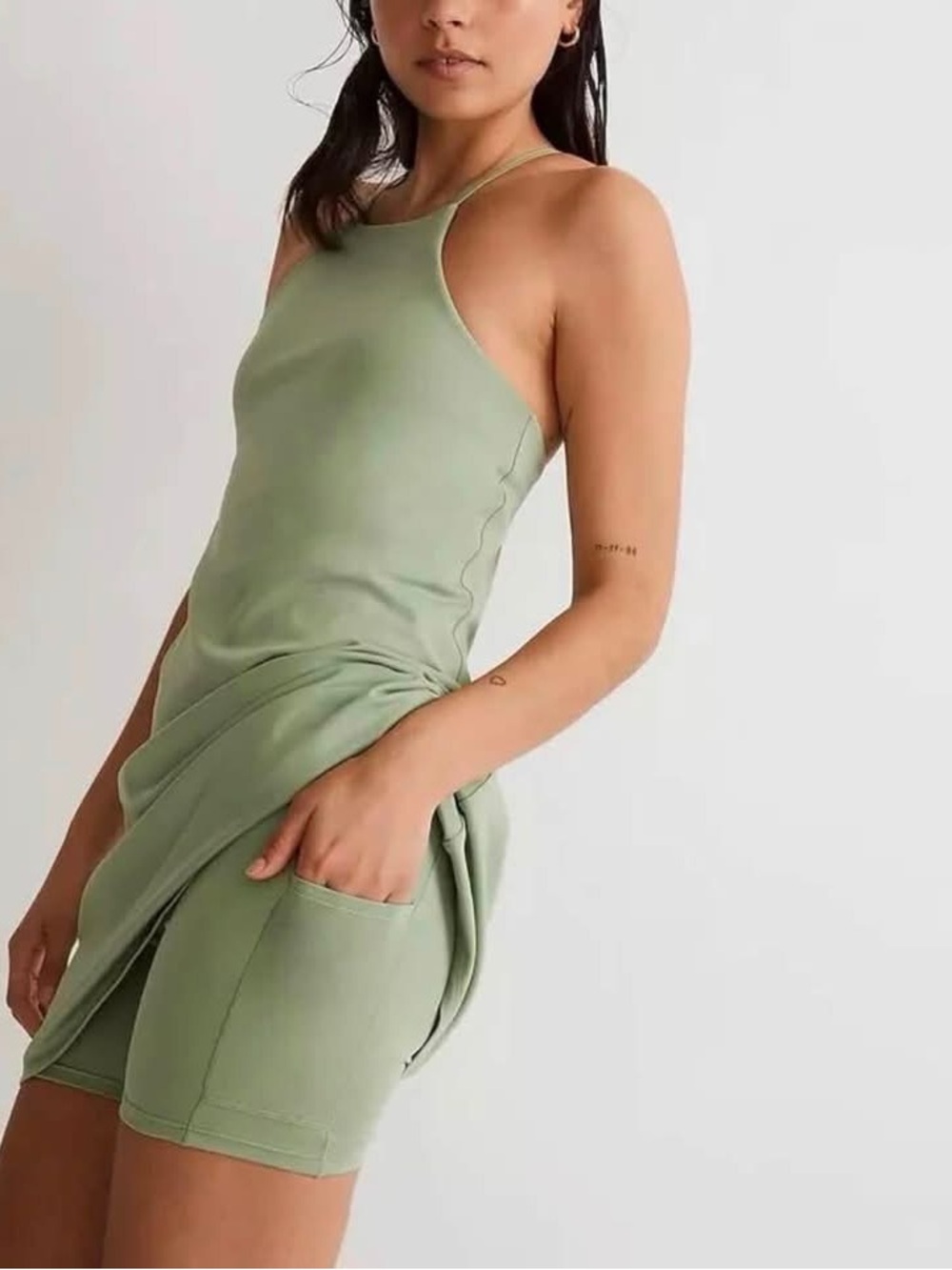 Madewell EUC Mint Green Double-Strap Midi Slip Dress/Romper